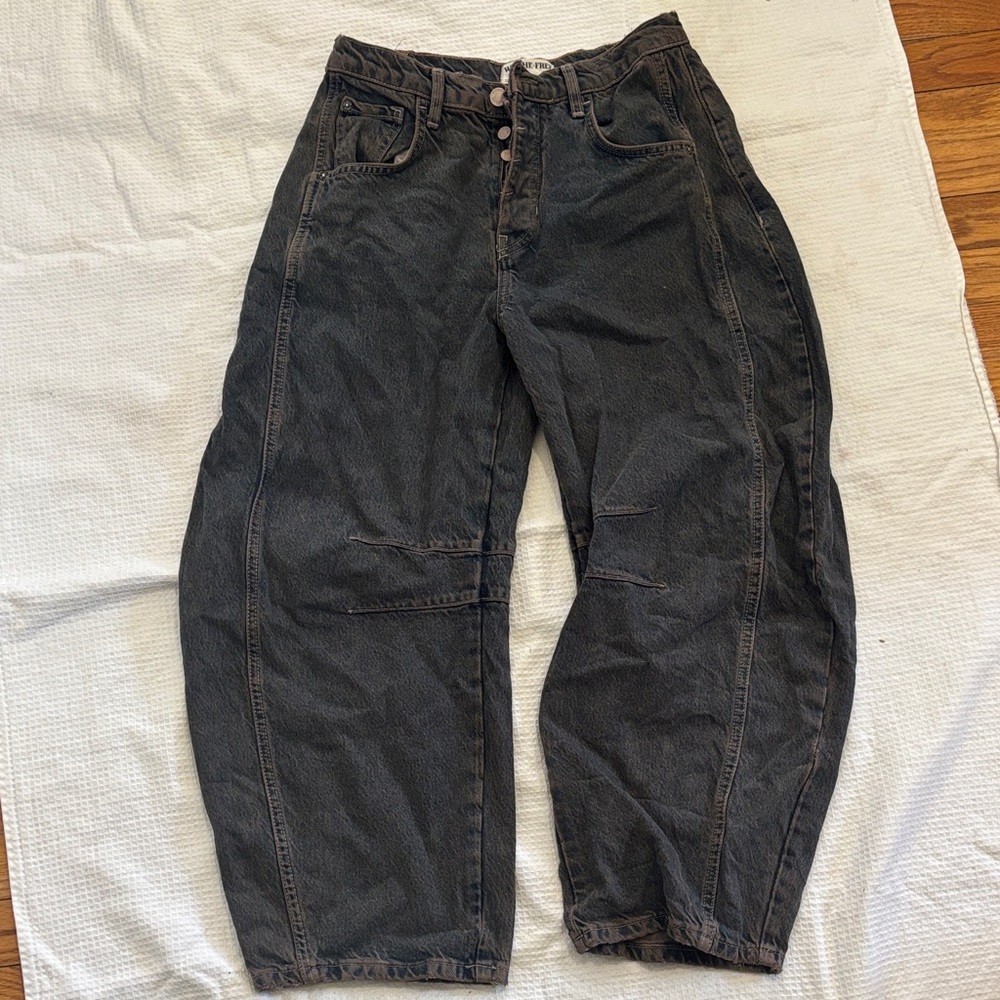 We The Free Good Luck mid-rise barrel Brandon archive grey